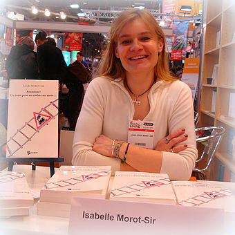 Isabelle Morot-Sir lors d'un salon du livre