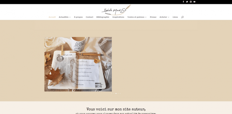 Capture d'écran du site web d'Isabelle Morot-Sir