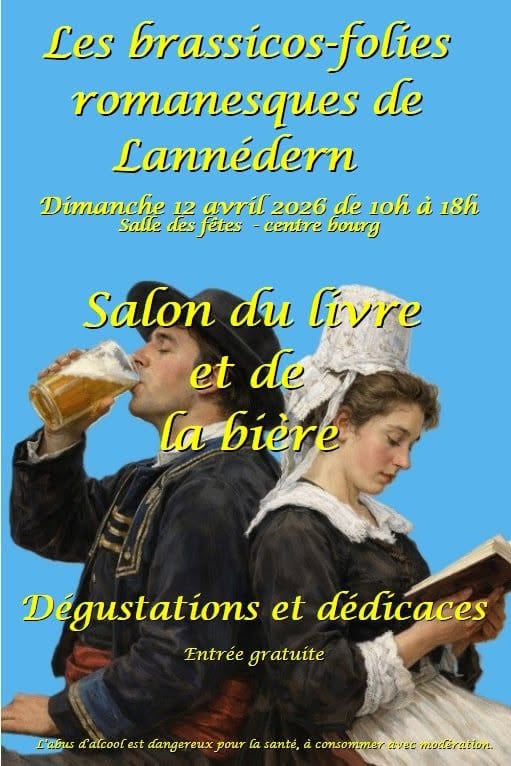 Affiche du salon du livre et de la bière organisé à Lannédern le 12 avril 2026 avec la participation d'Isabelle Morot-Sir.