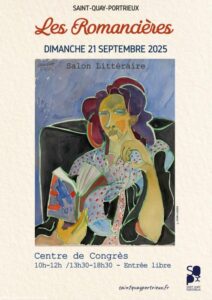 Affiche du Salon du livre au féminin de Saint-Quay-Portrieux du 21 septembre 2025, où Isabelle Morot-Sir participe avec ses romans.