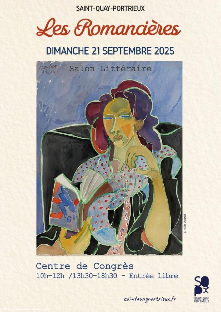 Affiche du Salon du livre au féminin de Saint-Quay-Portrieux du 21 septembre 2025, où Isabelle Morot-Sir participe avec ses romans.
